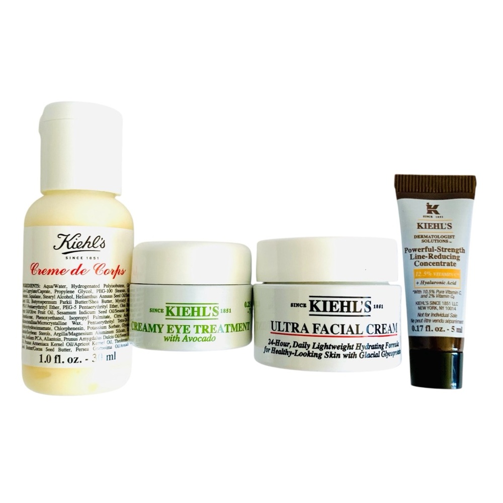 Kiehl’s 4pc Skincare Set Travel Size NEW Ultra Facial Cream Eye Treatment Serum